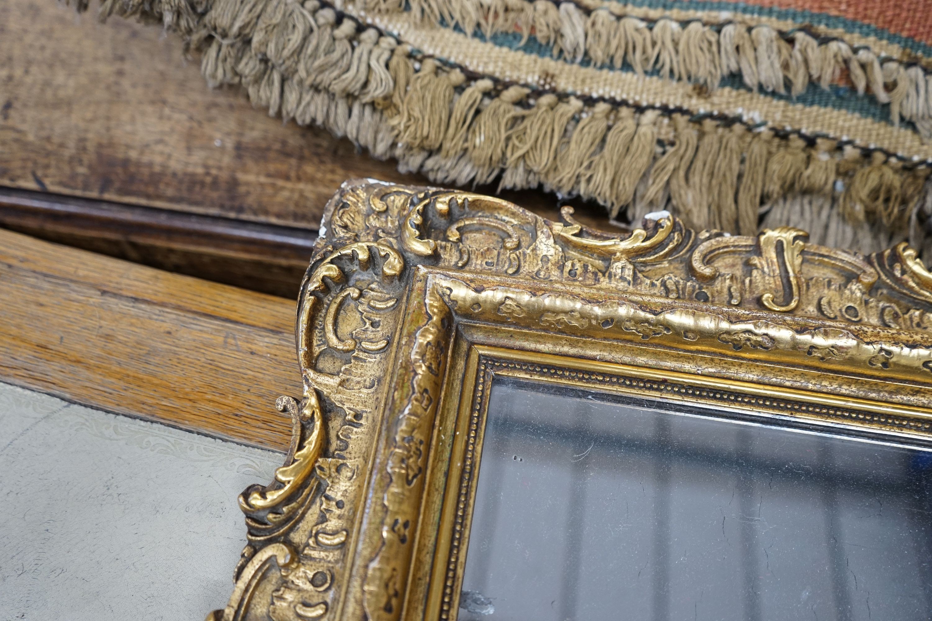 A Victorian style rectangular gilt framed wall mirror, width 51cm, height 60cm